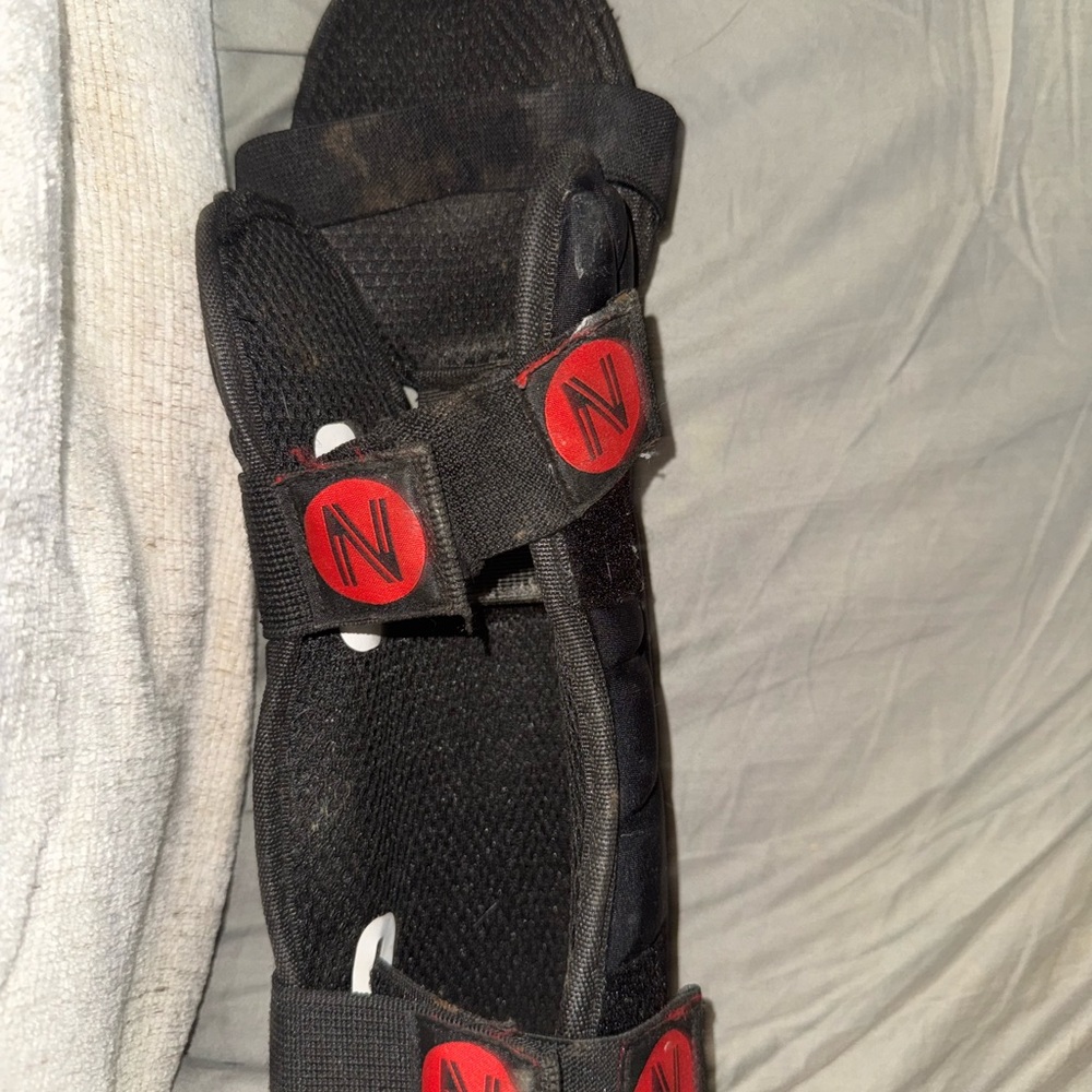 New Balance Black and Red Baseball Leg/Ankle guard